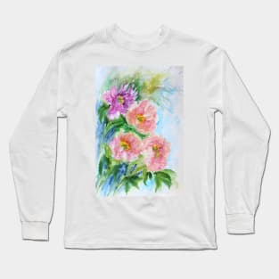 Colors of May Watercolor Painting Long Sleeve T-Shirt